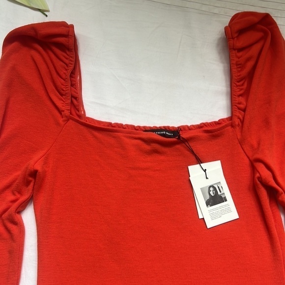 Nwt Something Navy Square Neck Slim Knit Top - Picture 4 of 8